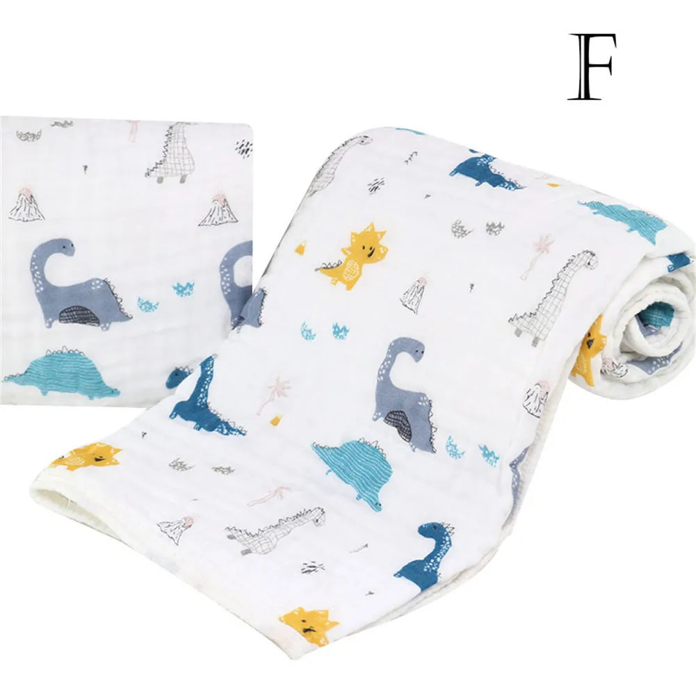 Новое хлопковое удобное детское одеяло с принтом, новое мягкое полотенце для купания, безопасное и здоровое одеяло с рисунком для новорожденных - Цвет: F