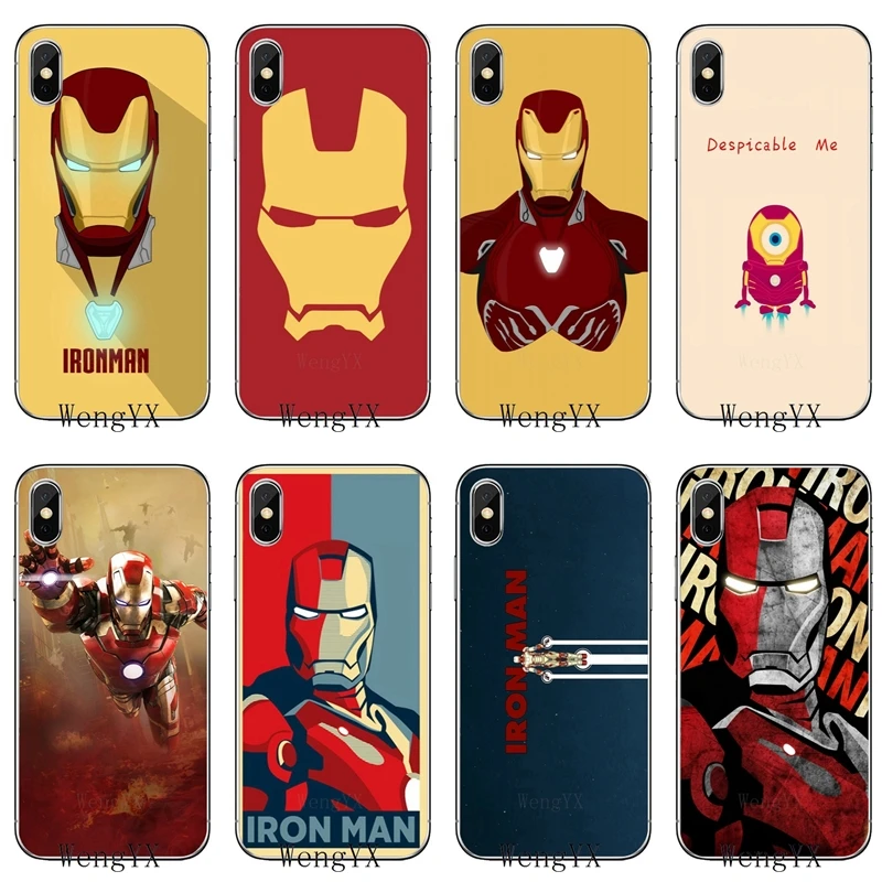 

Soft phone case For Samsung Galaxy J4 J6 prime J8 A6s A7 A8 A9s star Note 9 S10 lite plus 2018 Superhero Ironman marvel fashion