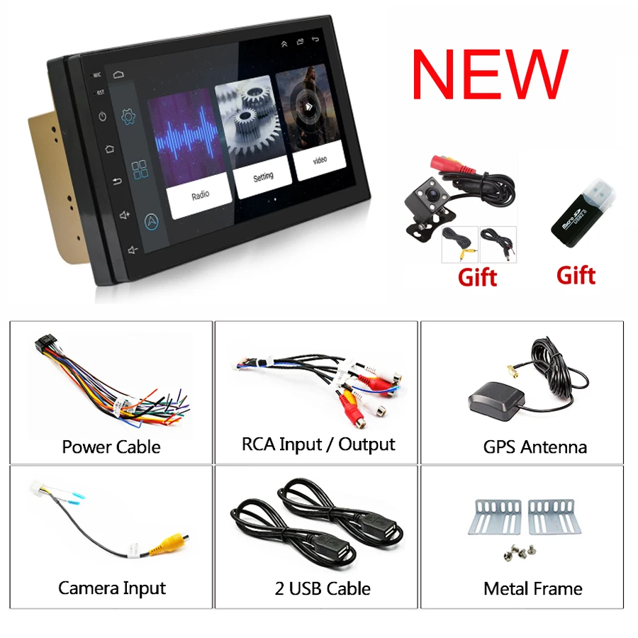 Rhythm 2 din android 6.0 car radio auto bluetooth double din multimedia player universal GPS Navigation 1024*600 support dab
