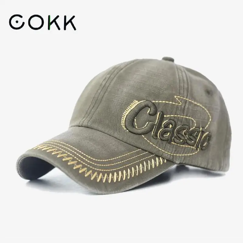 

COKK Baseball Cap For Women Men Unisex Vintage Embroidery Classic Casual Trucker Cap Adjustable Sun Hat Visor Cap Male New