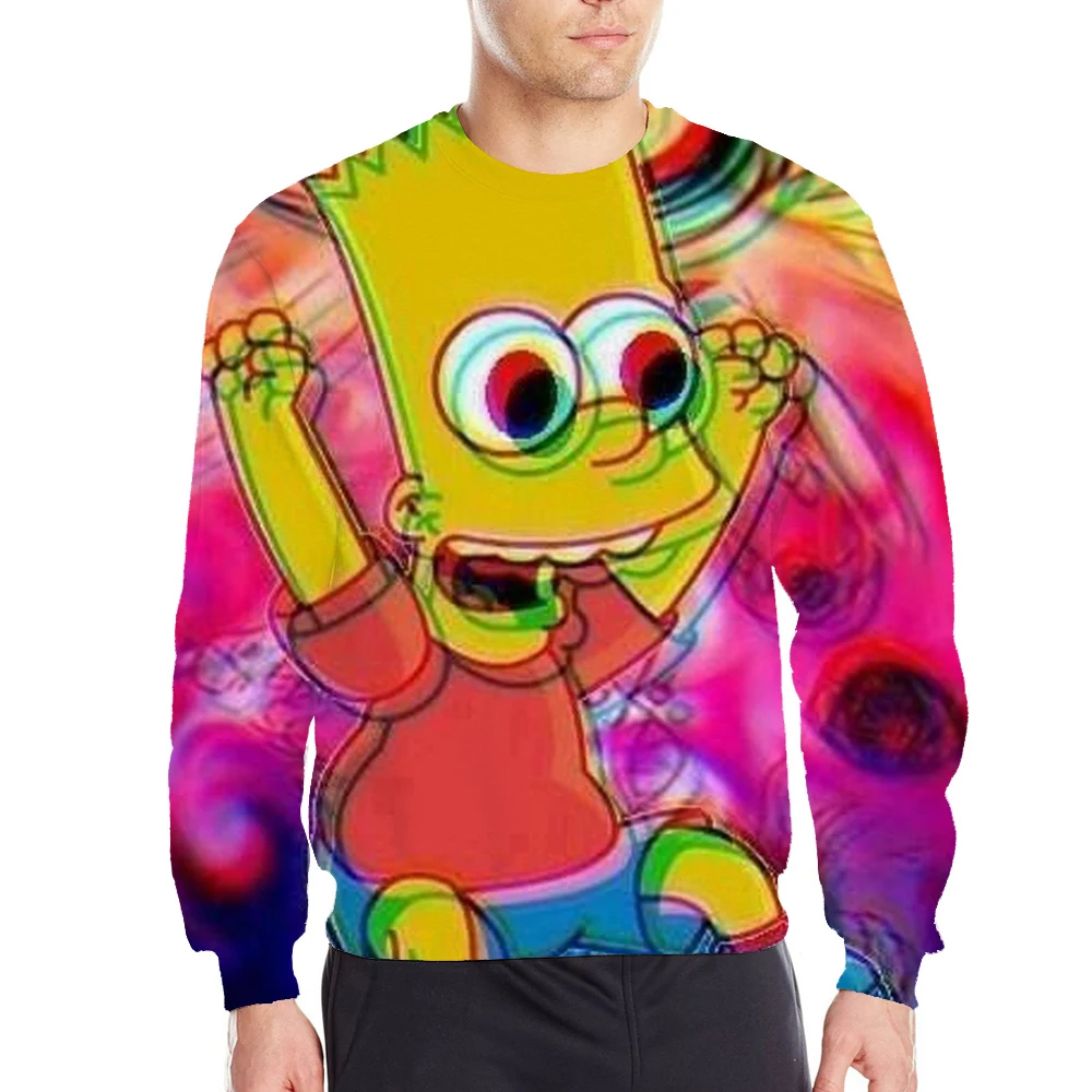 Cartoon Sweatshirt Men Women Kids Couple Hip Hop Streetwear Custom Slim Japanese Harajuku Pullovers Simp son Sweatshirts Clothes