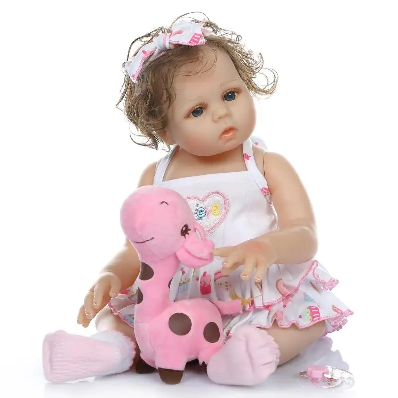 

48cm full Silicone Reborn Baby girl Toddler doll boneca reborn menina Bebes Reborn Brinquedos Reborn Toys gift