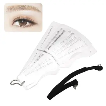 

12Pcs/Set Reusable Microblading Measuring Eyebrow Tattoo Ruler Stencils Plastic Permanent Tattoo Caliper Guide Ruler Makeup Tool