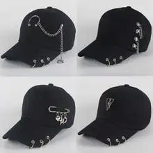 Papá sombrero BTS Piercing creativo anillo gorra de béisbol Punk Hip Hop gorras algodón adulto Casual sólido ajustable Unisex gorras Snapback
