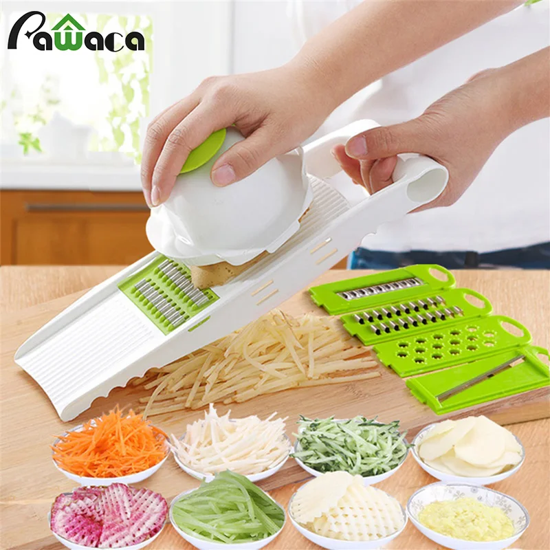 

5 In 1 Multi-functional Food Slicer Grater Vegetable Fruit Potato Slicer Cutter Shredder Knife Food Chopper Manual Kitchen Tools