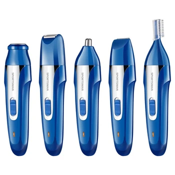

5in1 set electric shaver trimmer hair beard trimer eyebrow for men wet dry electric razor male facial mustache shaving machine
