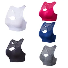 Для женщин спортивный бюстгальтер Топ Женский Спортивная Мягкий Йога пикантные сетчатые Поддержка низкое влияние Фитнес жилет