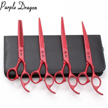 

Suit 7.0" JP Stainless Purple Dragon Grooming Shears Straight Scissors Thinning Shears Up&Down Curved Scissors Pets Shears Z3103