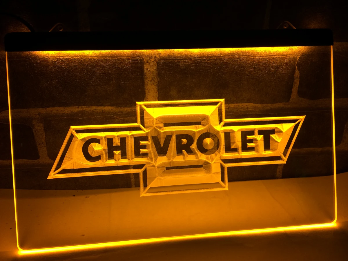 LG033 CHEVROLET светодиодсветильник неоновая световая вывеска для украшения дома|home