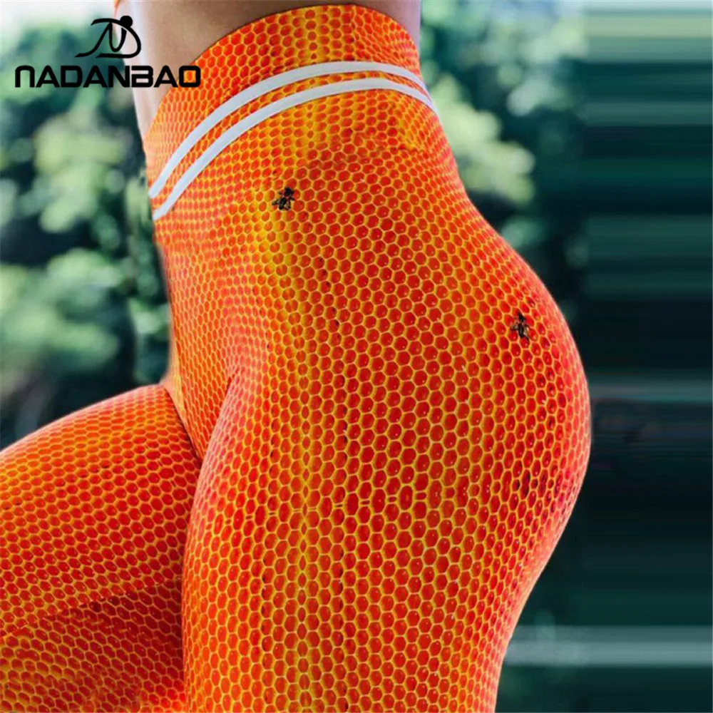NADANBAO, сексуальные, пуш-ап, высокая талия, женские леггинсы, соты, 3D, спортивные, для фитнеса, леггинсы размера плюс, леггинсы для женщин, штаны