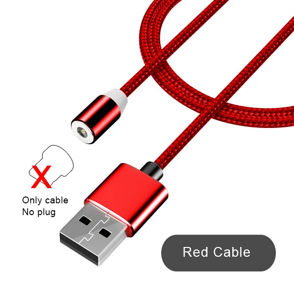 NOHON нейлоновые сильные магнитные кабели для зарядного устройства Micro usb type-C 8 Pin для iPhone X 7 8 Plus Кабель для быстрой зарядки для samsung Xiaomi 4 - Цвет: Only red cable