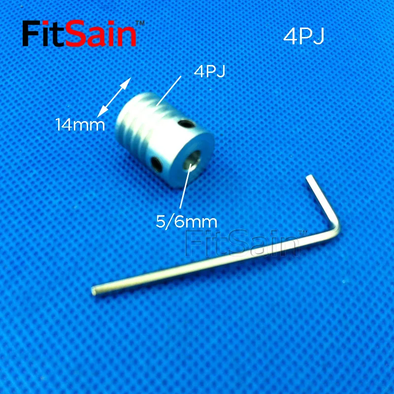 FitSain-Мульти Клин 4PJ ременный шкив 14 мм 4 слота для вала двигателя 5 мм/6 мм строгальный станок аксессуары для электроинструмента ребристый ремень