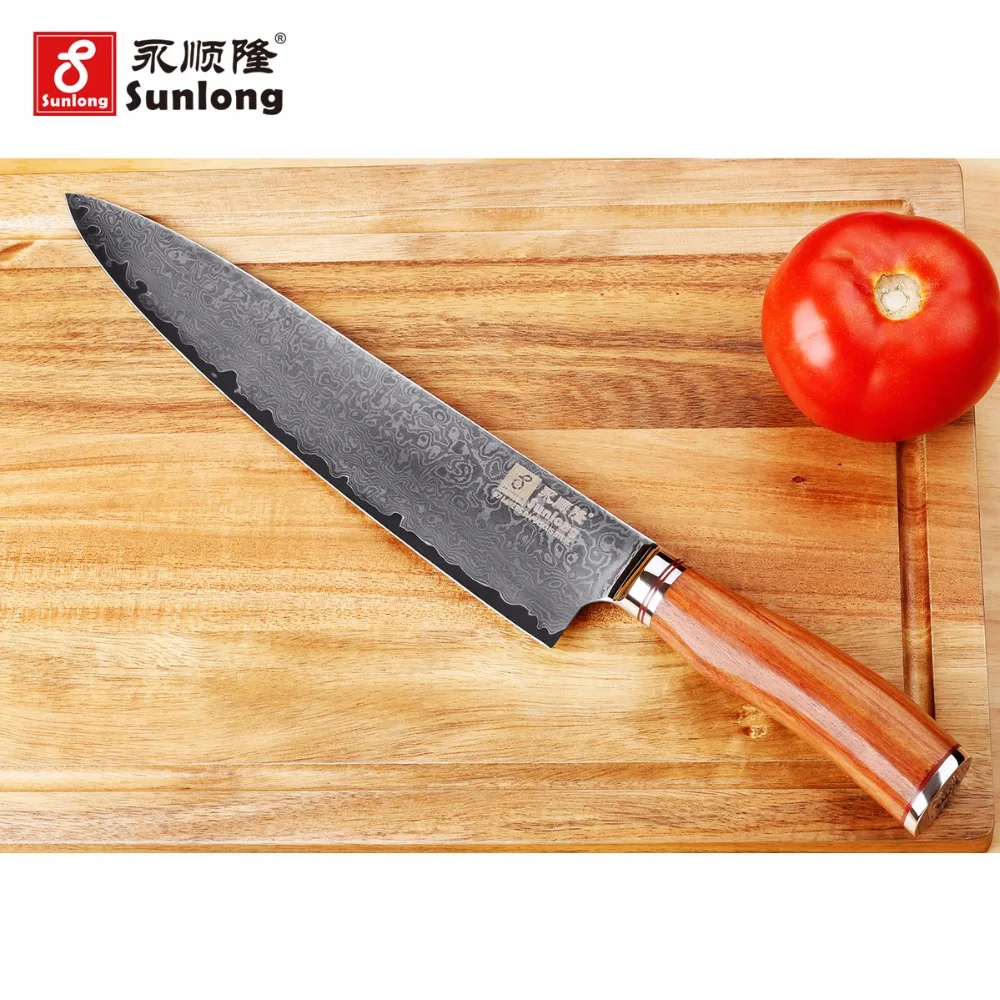 Sunlong Chef Knife 10 Inch Kitchen Knife-Japanese VG-10 67 Layers Damascus Steel-Razor Sharp-Rosewood Handle Sunlong Chef Knife 10 Inch Kitchen Knife-Japanese VG-10 67 Layers Damascus Steel-Razor Sharp-Rosewood Handle