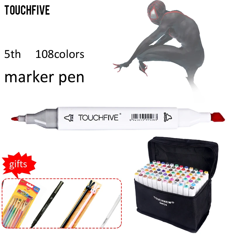 

TOUCHFIVE 36/40/60/80 Color Markers Pen Oily Alcoholic Double Head Markers Manga Drawing Art Supplies Brush Pen