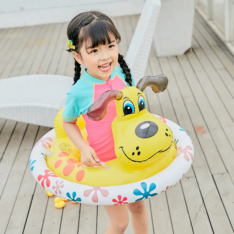 Водная игрушка детский плавательный круг бассейн Единорог плавательный круг надувная езда плавательный круг бассейн животное лодка поплавок - Цвет: yellow