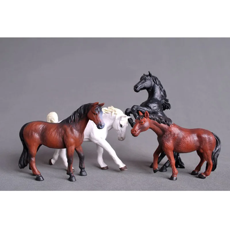 

4 Types 14cm Quality Goods Fine Horse Animal Model Artificial PVC Real USA White One Animal Action Figure Kids Toys