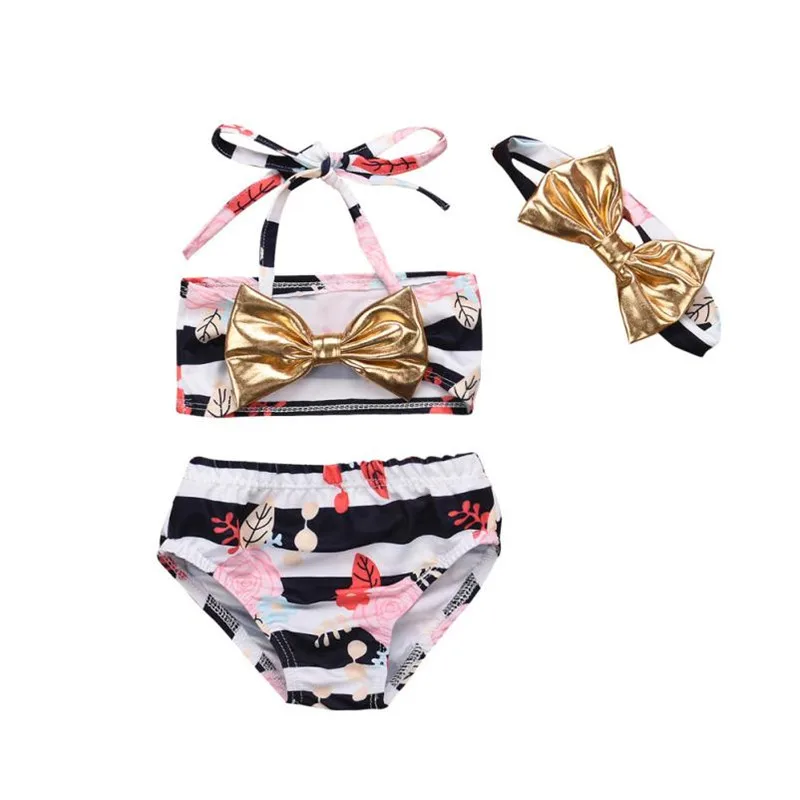 

ARLONEET Baby Swimwear Girls Bow Stars Striped Swimwear Bathing Bikini Set Outfits Swimsuit Drop Shipping 0 to 4 Years 30S611