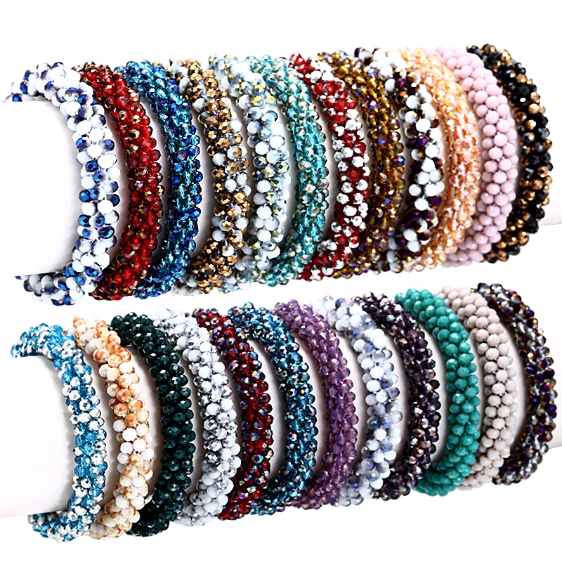 

Boho Beaded Nepal Bracelets Multicolor Crocheting Handmade Bracelets for Women