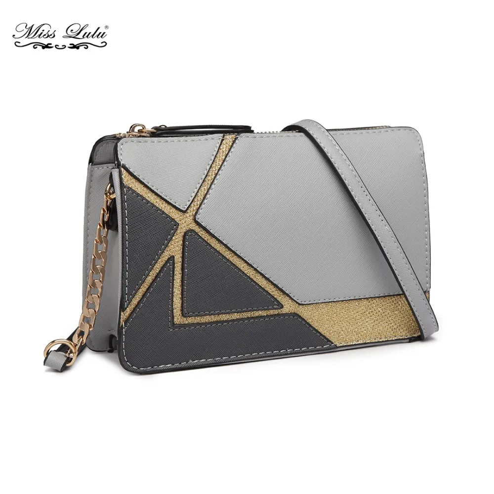 

Miss Lulu Ladies Messenger Bags Crossbody Bags for Girls Shoulder Bags Patchwork Pattern Satchel Women Leather Handbags LT1861