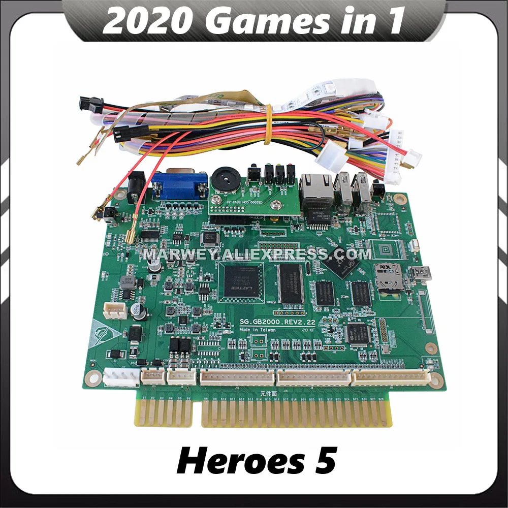 2020 игр в 1 VGA герои 5 игровая доска 1280*720 P мультиигра Jamma PCB аркадная машина Jammaplus