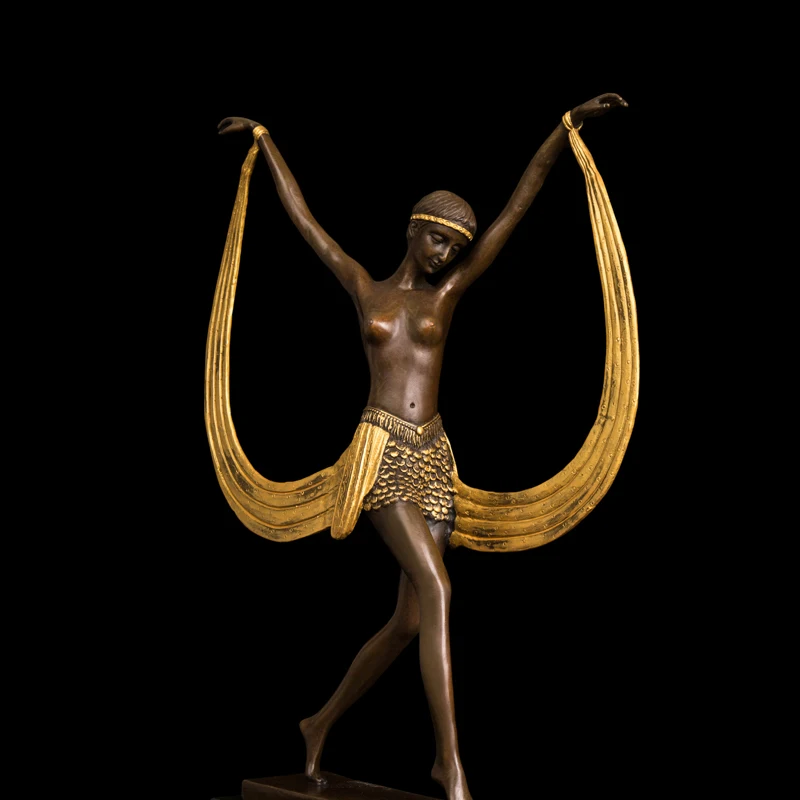 

Arts Crafts Copper Christmas gifts bronze modern art lady sculpture dancer figurines lost wax czs-172B