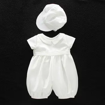 

DMfgd Infant Romper Clothing sets Maggie version of the European baptism boys baby full moon months wine lingerie hat suit set