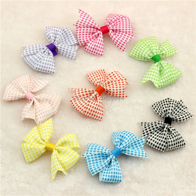3 2 Plaid Ribbon Bows font b Tartan b font Hair accessories for Children Checkered pattern