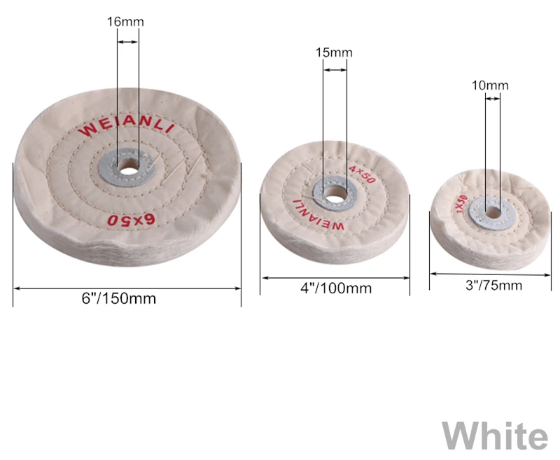 1 шт. хлопок полировки колёса 3 "/4"/6 "ткань полировка колеса шлифовальные станки для ювелирных изделий дерево металл абразивно-Полирующий