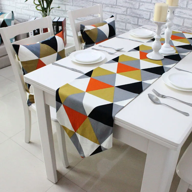 modern Simple geometric table flag fashion Triangular splice tablecloth Modern high-end dining pad modern Simple geometric table flag fashion Triangular splice tablecloth Modern high-end dining pad