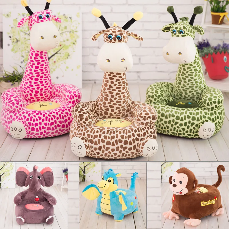 

Cartoon creative plush giraffe sofa, mini adult children plush toy monkey cushion, 6130 makes children happy toys,