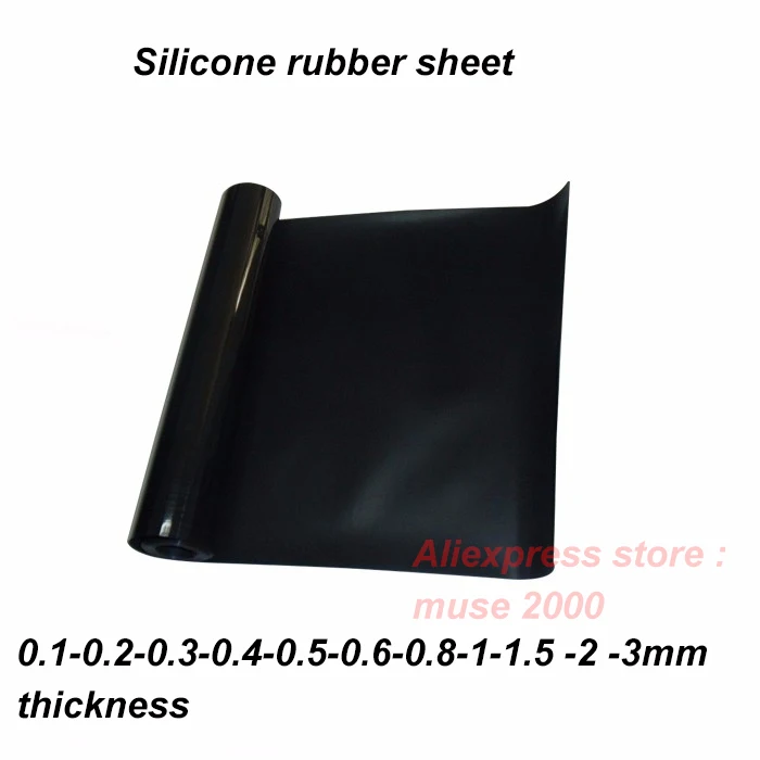 

Silicone rubber sheet 0.1 0.2 0.3 0.4 0.5 0.6 0.8 1.0 1.2 1.5 2 3mm thickness 500*500mm width board Insulation thermotolerace
