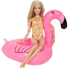 2 шт./партия = 1x купальный костюм летний пляжный Бассейн Бикини+ 1x Розовый Спасательный круг Одежда для куклы Барби аксессуары детские игрушки