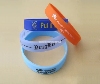

500pcs School Children Promotion Logo Print Custom Own Brand Business Gift Wristbands Fast Ship