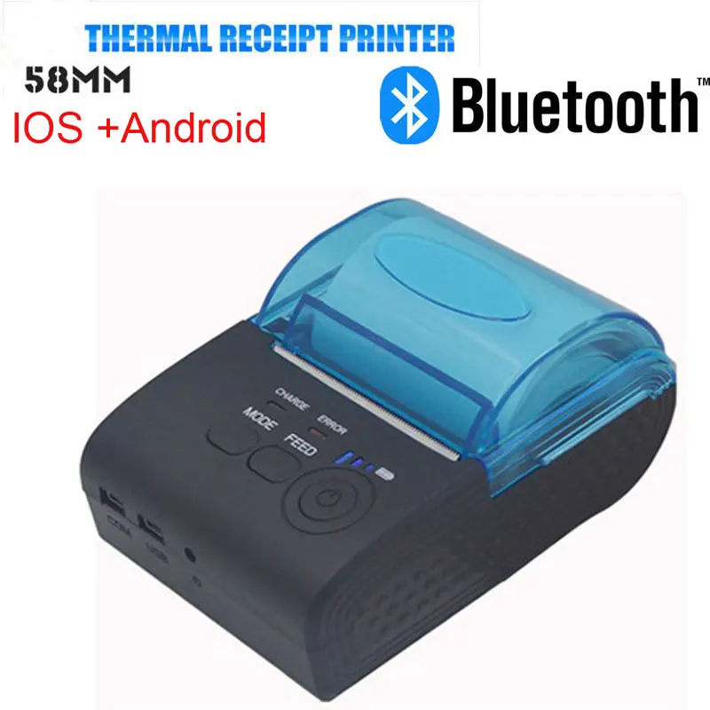Fast shipping Wireless Bluetooth Thermal Printer 58mm Mini Bluetooth