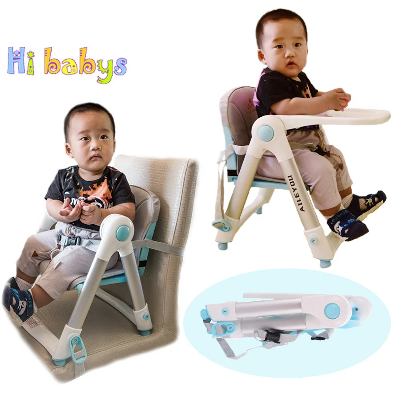 

Baby Feeding High Chair Infant Seat Portable Compact Children Dinning Chair Multifuction Adjustable Folding Soft Booster Chair