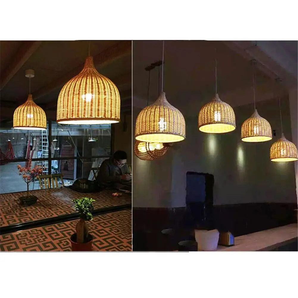 

Graceful Retro Style Household Rattan Chandelier Simple Innovative Individual For Garment Shop Tea House Balcony Dining Table