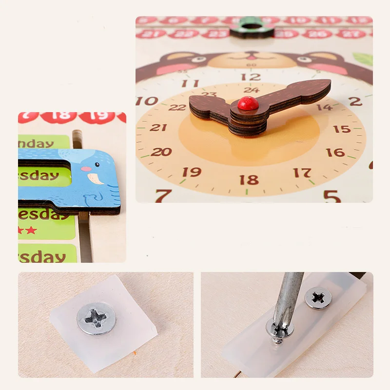 Дети Деревянный Календарь Часы головоломка Танграм когнитивные цифровые часы деревянные часы в корпусе головоломки образовательные игрушки родитель-ребенок игрушка