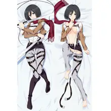 Сексуальная девушка японского аниме атака на Титанов Микаса Акерман бросок отаку дакимакура подарки постельные принадлежности длинная подушка для объятий чехол 150x50 см