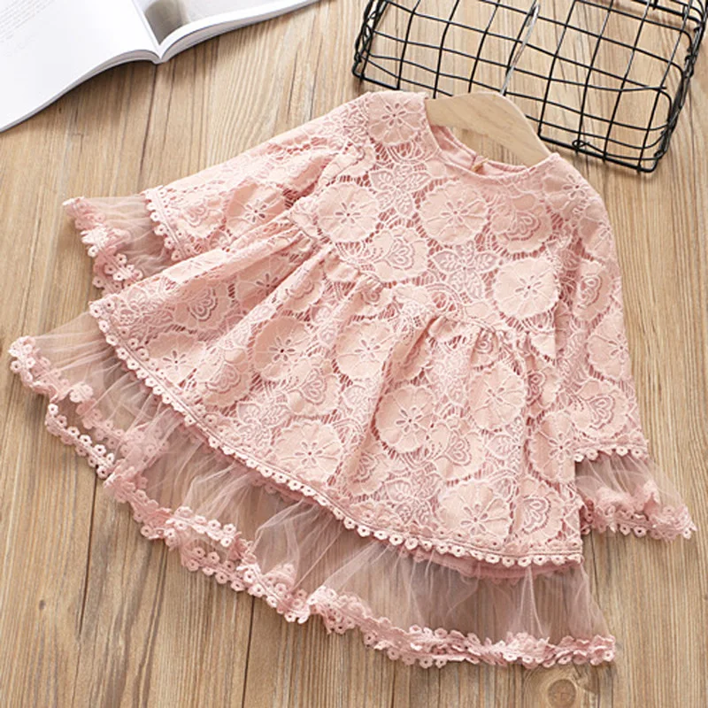 

2018 Sale Patchwork Cotton Full Vestido Infantil Baby Dress Spring New Dress 1-5-year-old Girl Ladies Small Fragrance Openwork