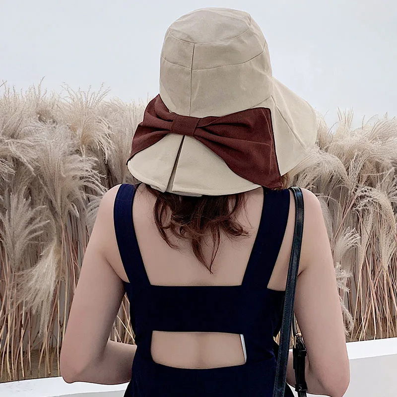 sun hats for women summer hat women beach hat summer women bucket hat bow  (34)