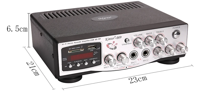 Kinter-009 профессиональный усилитель караоке аудио 2 канала питания AC220V DC Mic вход USB SD AUX FM радио paly стерео звук
