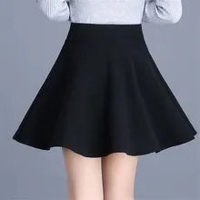 VIIANLES/Модная женская Однотонная юбка на лето и весну, короткая пикантная плиссированная юбка с высокой талией, красная черная мини-юбка трапециевидной формы для девочек