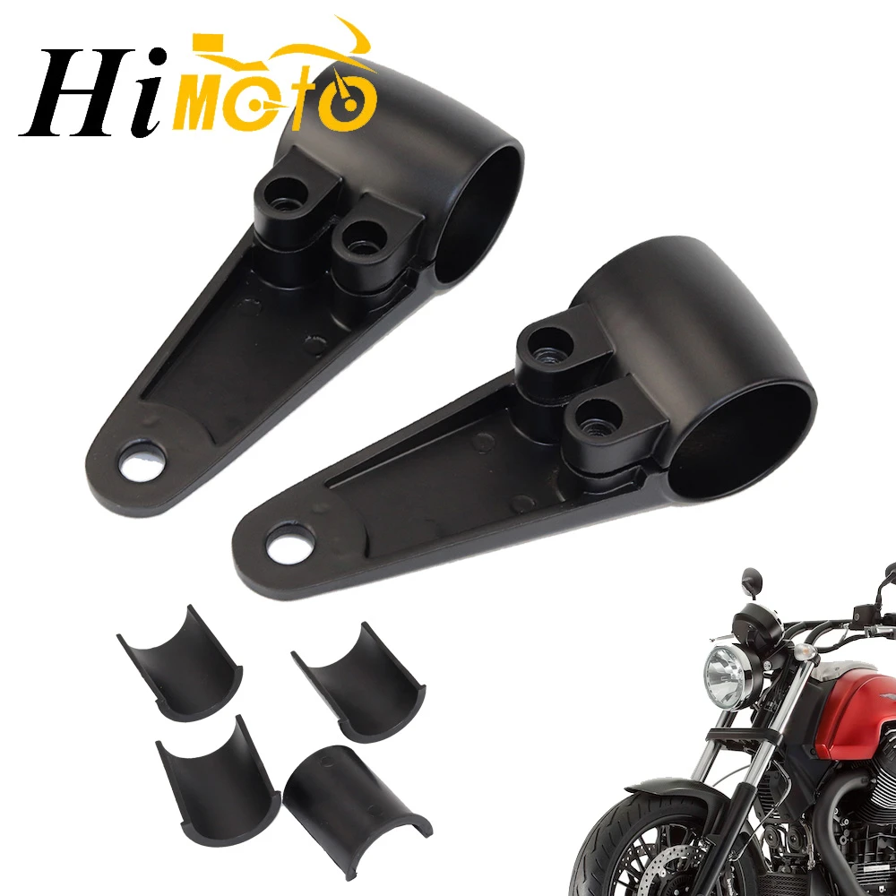 35mm Black Fork Mounted Headlight Brackets for Motorbike Cafe Racer