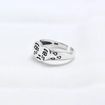 

The Old Personality Tears Creative Love Cry Face Ring Silver Jewelry CJZBLXLX04601