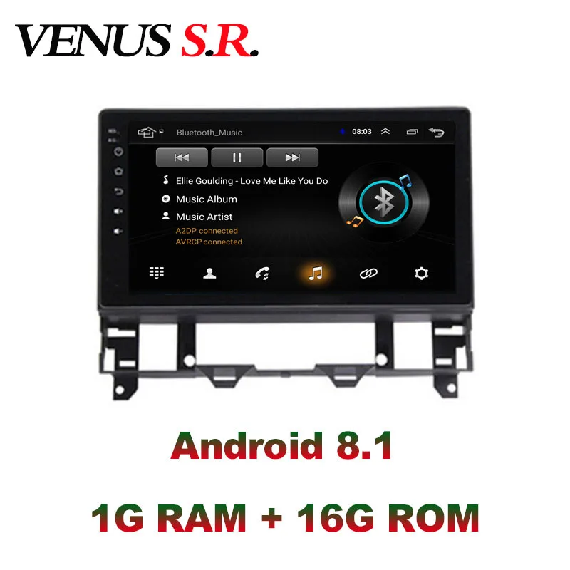 Skup VenusSR Android 8.1 2.5D samochodowy odtwarzacz dvd dla mazdy 6 Radio 2002 2008 multimedia Radio stereo gps nawigacja gps