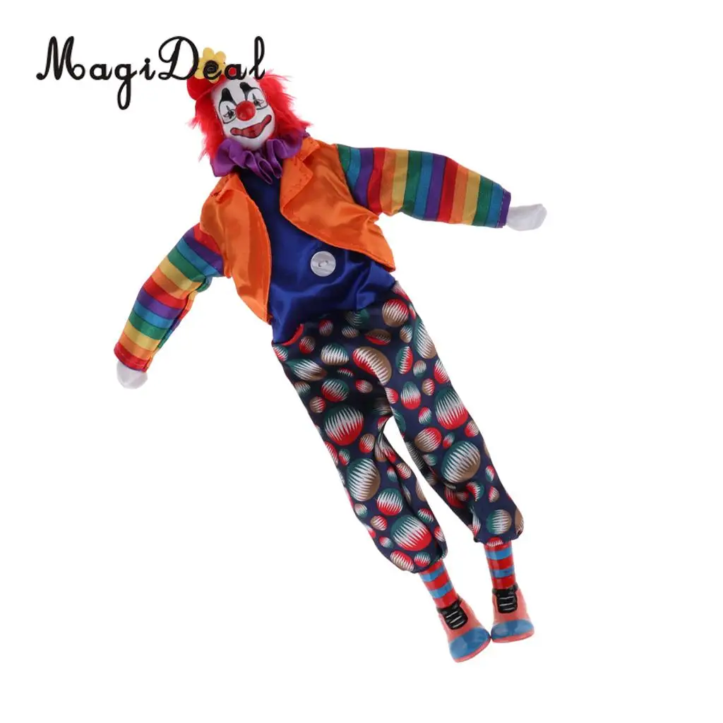 38cm Porcelain Clown Doll Table Decoration Collections Kids Birthday Gifts Halloween Christmas Toys