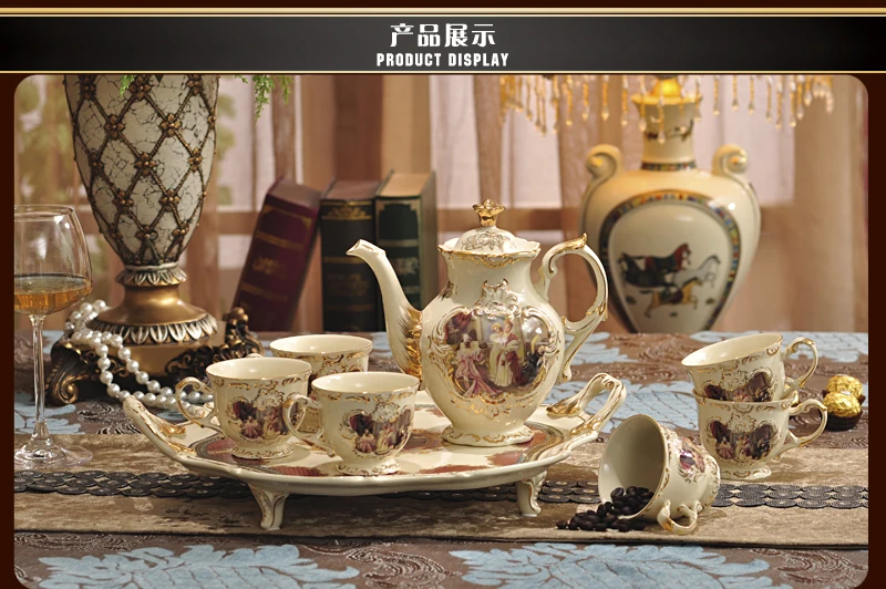 Керамика Кофе комплект 8 шт. фарфор Чай комплект хорошее качество Посуда для напитков изысканный Кофе горшок Чашки и лоток