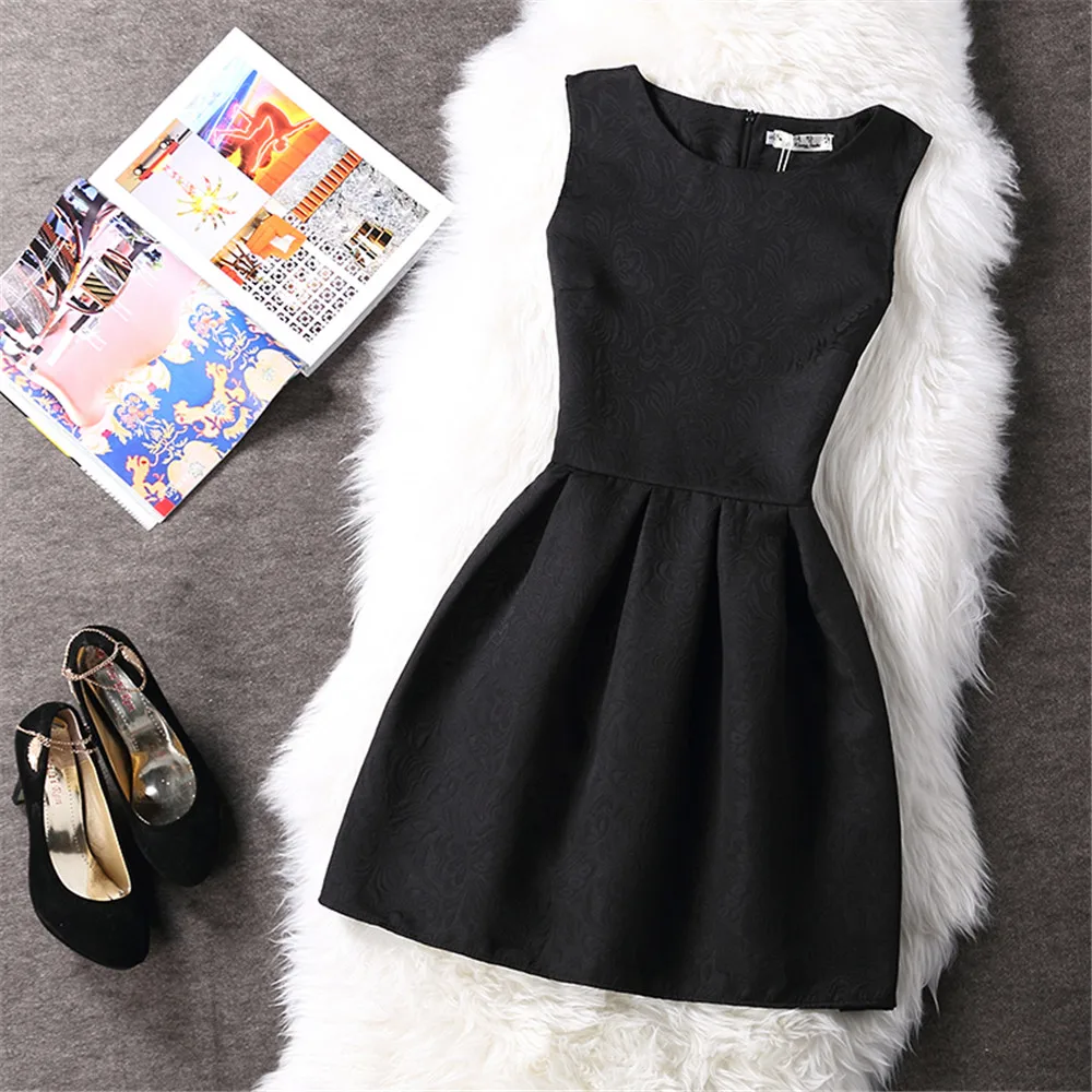 

Free Shipping 2019 Summer Floral Print Dress Sleeveless Vest Party Dresses Womne A-Line Belle Dress Vestidos Charming Clothing