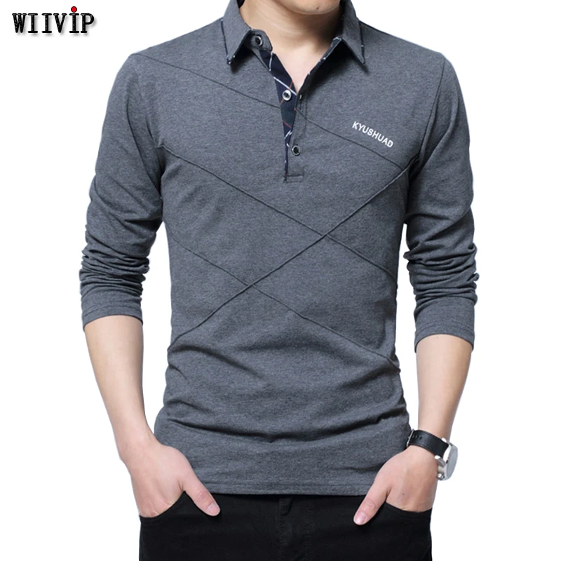 

New 100% Cotton T shirt Men 2017 Casual T-shirt Solid Long Sleeve Men Cotton T-shirt Slim Fit Large Size yw098