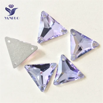 

YANRUO 3270 All Sizes Violet Triangle Flat Back Stones Strass Sewing Rhinestone Sew On Crystal For Clothes
